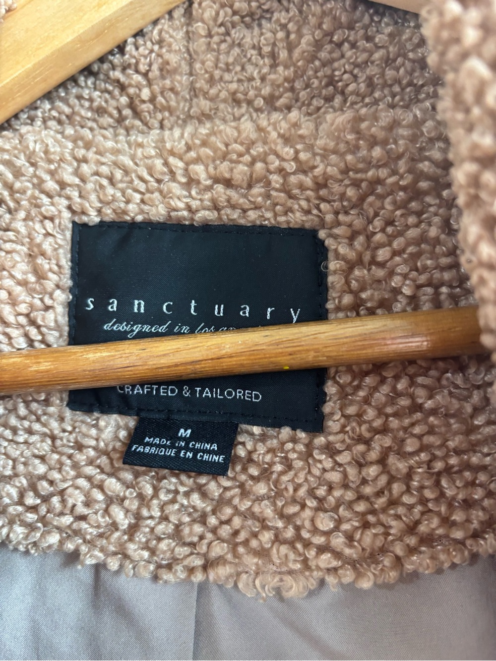 Sanctuary Cozy Teddy Shawl Collar Jacket Camel Tan Medium - Picture 3 of 8